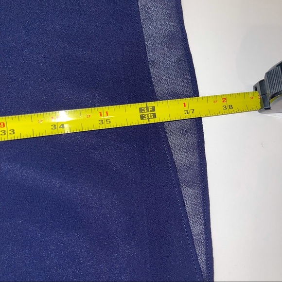 Vince Camuto Chiffon Cape Back Shift Dress NAVY 2 - Picture 8 of 17